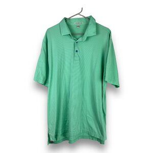 Peter Millar Mens Sz XL Short Sleeve 100% Cotton Polo Shirt Striped Golf Tennis